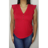 Blusa Amplia Viscosa Con Manga Volados Mujer Verano