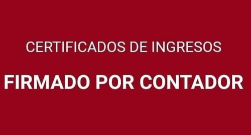 Contador Publico,certificado De Ingresos Para Independientes