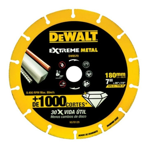 Disco Abrasivo 7  Corte Diamantado Dewalt Dw8570