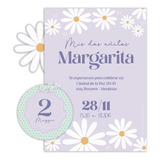 Kit Imprimible Margaritas Violetas, Cumple Bautismo Pdf