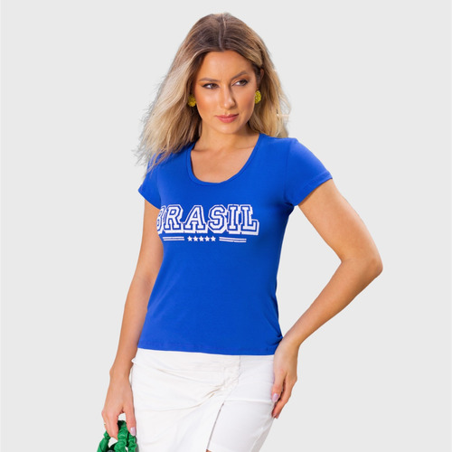 Blusa Do Brasil Feminina Camisa Do Brasil Feminina Baby Look