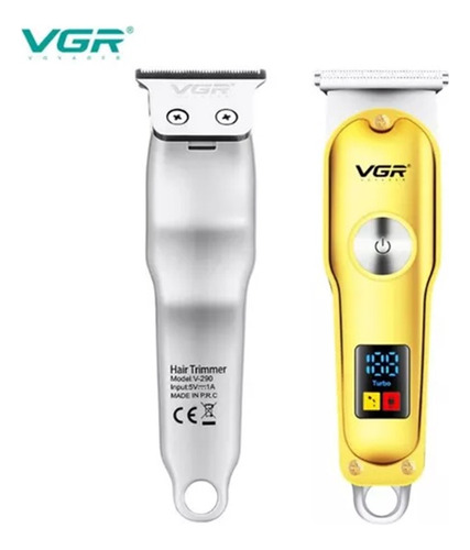 Maquina Corta Pelo Barba Vgr V-290 Panel Led Recargable Usb Color Dorado 100v/240v