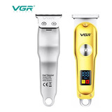 Maquina Corta Pelo Barba Vgr V-290 Panel Led Recargable Usb Color Dorado 100v/240v