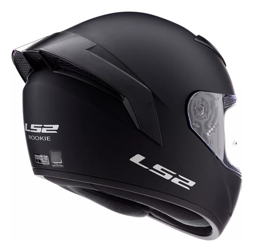 Casco Integral Moto Ls2 352 Rookie Solid Negro + Alerón