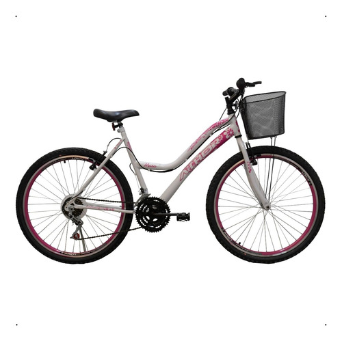 Bicicleta Feminina Athor Musa Aro 26 18 Machas Com Cestão