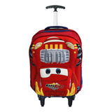 Mochila Carros 3d Infantil Rodinhas 4510 Escolar Top Vermelh Cor Vermelho