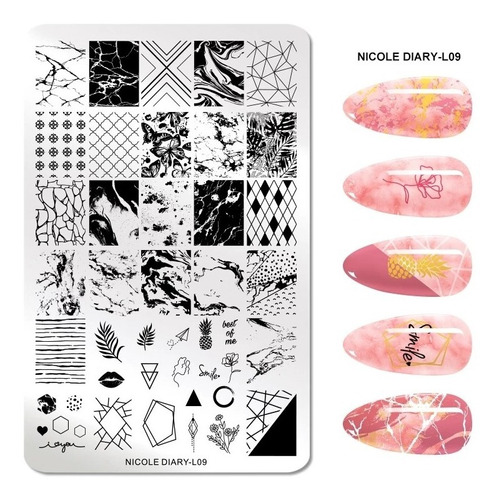 Placa De Stamping Jumbo Nicole Diary By Born Pretty-variedad