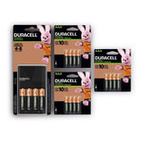 Kit Cargador Duracell +4 Aa Recargables 2500mah +12 Aaa 900m