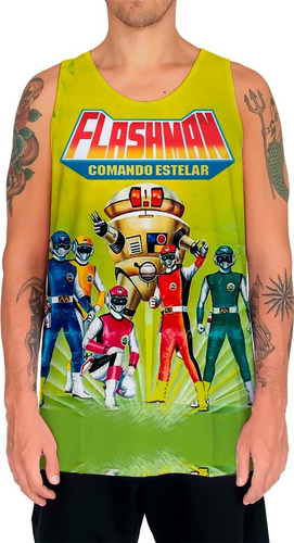 C1 Camiseta Regata Flashman Clássico Cinema T...