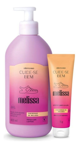 Kit Melissa Creme Pés 75g + Loção Corporal 400ml - Boticario