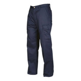 Pantalon Cargo Gabardina Azul Marino Y Negro