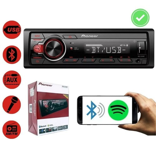 Auto Radio Pioneer Mp3 Mvh-s218bt Usb Bluetooth Am Fm