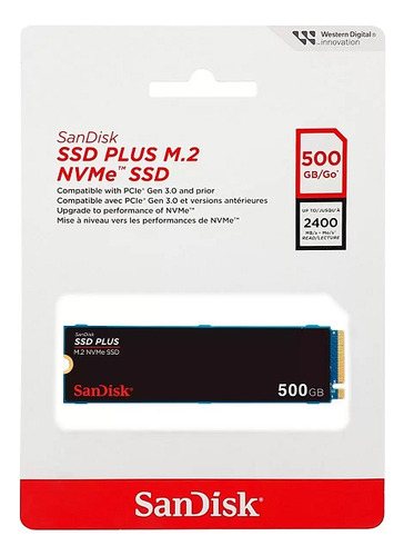 Ssd Sandisk Plus 500gb M.2 2280 Pcie Gen3 Nvme