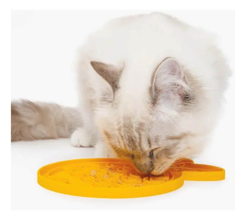 Catit Mat Para Creamy Alfombrilla De Alimentación Para Gatos Color Naranjo