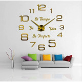 Reloj De Pred 3d Grande+ Frase Vinilo Diseño Moderno