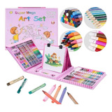 Set Kit Arte Niños Maleta Crayón Acuarela Plumón 208 Piezas