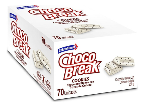 Chocobreak Chocolate Blanco Caja X 70 Un - Kg a $65