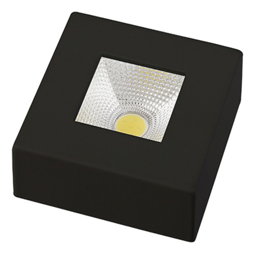 Plafon Led Mini Sobrepor Quadrado 5w Preto Branco 3k 6k Top