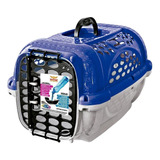Caixa De Transporte Cães Panther Nº 4 Azul Sem Bebedouro