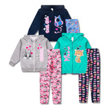 Kit 3 Conjunto De Moleton Infantil Menina Inverno Atacado