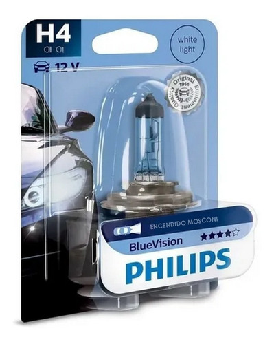 Lampara Philips H4 Blue Vision Tipo Xenon Efecto Xenon 4000k