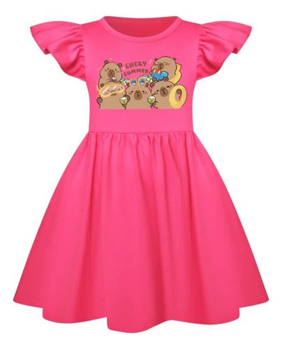 Bx Lindo Vestido Casual Con Estampado De Capibara