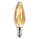 Pack 10 Ampolletas Led Vela Vintage 4w E14 2700k Ámbar