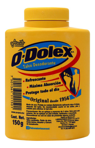 O-dolex Talco Desodorante Original 150 G