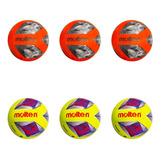 Paquete 6 Balones Futbol Molten Vantaggio F5a1000 Mayoreo Color Naranja/amarillo
