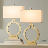 Lámpara De Mesa - Modern Contemporary Table Lamps Set Of 2 W