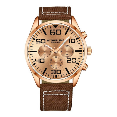 Reloj Para Hombre Cuarzo Aviator 4001 42mm Correa Café | Meses sin interés