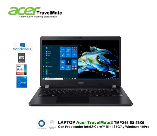 Laptop Acer Travelmate P2  Core I5-1135g7 8gb 512gb 14hd W10