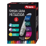 Tempera Solida Metalizada 6 Colores Torre