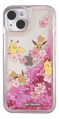 Funda Celular Para iPhone Pokemon Pikachu Y Eevee Glitter
