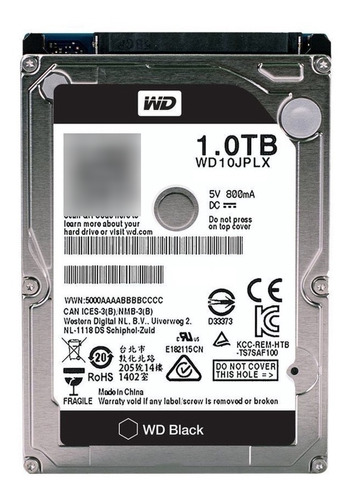 Disco Rigido 2.5'' Notebook 1tb Wd Black 7200rpm 32mb 9mm