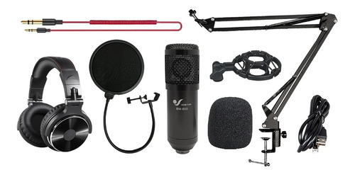Combo Venetian Bm-800 Microfono Usb Auriculares Pro10 