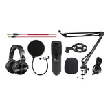 Combo Venetian Bm-800 Microfono Usb Auriculares Pro10 