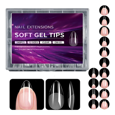 Unas Postizas Soft Gel Tip Tips Softgel Press On Nails Impress Decoradas Diferentes Modelos Y Tamaños Blanco Om-01 | Meses sin interés