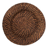 Decoração Mesa Buffet 50 Sousplat Rattan Escuro 32 Cm