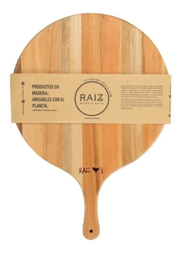 Tabla Pizzera Con Mango Colorado Raiz Eucalipto 