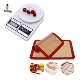 Balanza Digital Cocina + Tapete Hornear Malla Antiadherente