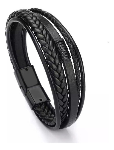 Pulseira Masculina Couro Executiva Com Fecho Em Imã