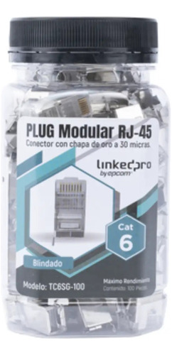 Conectores Rj45 Cat6 Blindado Con Pin De Tierra Linkedpro 