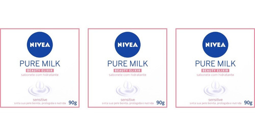 Kit 3 | Sabonete Barra Nivea Pure Milk