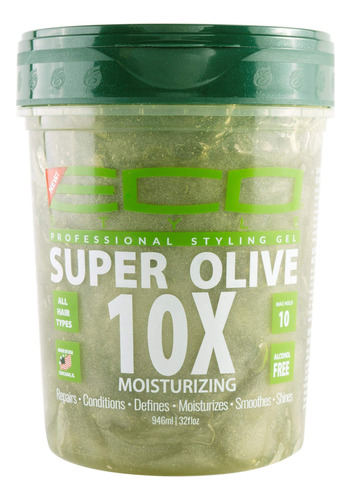 Eco Style Gel De Peinado Profesional Super Olive 10x 32 Fl .