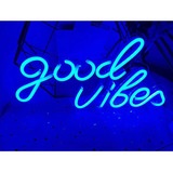 Sinal De Néon Good Vibes - Led Para Decoração De Parede, Luz