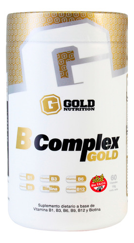 B Complex 60 Gold Nutrition Vitamina B1 B3 B6 B9 B12 Biotina