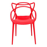 Cadeira De Jantar Top Chairs Top Chairs Allegra, Estrutura De Cor  Vermelho, 4 Unidades