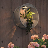 Gran Patio Al Aire Libre Circular De Acero Led Solar Colgant