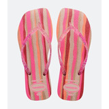 Chinelo Havaianas Slim Square Gliter Logo Metalico- Quadrado